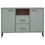 OSLO sideboard with metal legs solid gray wood 113x40x77 cm by vidaXL, Sideboards - Ref: Foro24-351019, Price: 117,44 €, Disc...