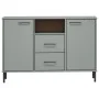 OSLO sideboard with metal legs solid gray wood 113x40x77 cm by vidaXL, Sideboards - Ref: Foro24-351019, Price: 116,33 €, Disc...