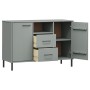OSLO Sideboard mit Metallbeinen aus massivem grauem Holz 113x40x77 cm von vidaXL, Sideboards - Ref: Foro24-351019, Preis: 117...