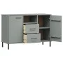 OSLO sideboard with metal legs solid gray wood 113x40x77 cm by vidaXL, Sideboards - Ref: Foro24-351019, Price: 116,33 €, Disc...