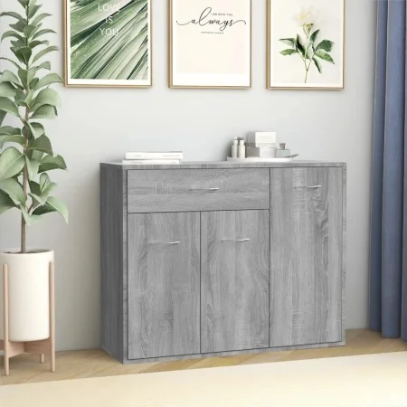 Aparador de madera contrachapada gris Sonoma 88x30x70 cm de vidaXL, Aparadores - Ref: Foro24-815367, Precio: 85,15 €, Descuen...