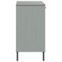 OSLO sideboard with metal legs solid gray wood 113x40x77 cm by vidaXL, Sideboards - Ref: Foro24-351019, Price: 117,44 €, Disc...