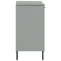 OSLO sideboard with metal legs solid gray wood 113x40x77 cm by vidaXL, Sideboards - Ref: Foro24-351019, Price: 116,33 €, Disc...