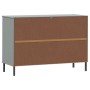 OSLO sideboard with metal legs solid gray wood 113x40x77 cm by vidaXL, Sideboards - Ref: Foro24-351019, Price: 117,44 €, Disc...