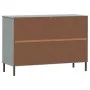 OSLO sideboard with metal legs solid gray wood 113x40x77 cm by vidaXL, Sideboards - Ref: Foro24-351019, Price: 116,33 €, Disc...