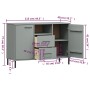 OSLO sideboard with metal legs solid gray wood 113x40x77 cm by vidaXL, Sideboards - Ref: Foro24-351019, Price: 117,44 €, Disc...
