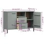 OSLO sideboard with metal legs solid gray wood 113x40x77 cm by vidaXL, Sideboards - Ref: Foro24-351019, Price: 116,33 €, Disc...