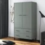 OSLO metal legs wardrobe solid gray wood 90x55x172.5 cm by vidaXL, Wardrobes - Ref: Foro24-350989, Price: 318,84 €, Discount: %
