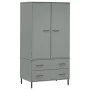 OSLO metal legs wardrobe solid gray wood 90x55x172.5 cm by vidaXL, Wardrobes - Ref: Foro24-350989, Price: 318,84 €, Discount: %