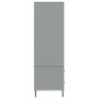 Armario patas de metal OSLO madera maciza gris 90x55x172,5 cm de vidaXL, Armarios roperos - Ref: Foro24-350989, Precio: 318,7...