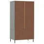 OSLO metal legs wardrobe solid gray wood 90x55x172.5 cm by vidaXL, Wardrobes - Ref: Foro24-350989, Price: 318,84 €, Discount: %