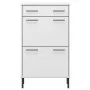 Shoe rack with metal legs OSLO solid white pine wood by vidaXL, Shoe racks and shoe organizers - Ref: Foro24-350984, Price: 1...