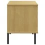 Schuhregal Metallbeine OSLO Massivholz braun 106x35x45 cm von vidaXL, Schuhregale und Schuhorganisatoren - Ref: Foro24-350994...