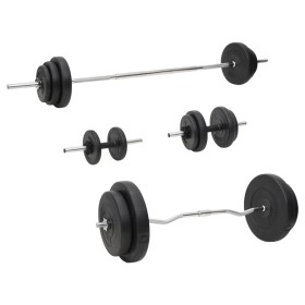 Barbell and dumbbell set with 90 kg of weights by vidaXL, free weight - Ref: Foro24-3145029, Price: 313,96 €, Discount: %