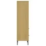 Bookcase with 2 drawers OSLO solid brown wood 60x35x128.5 cm by vidaXL, Bookcases and shelves - Ref: Foro24-351009, Price: 10...