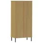 Bookcase with 2 drawers OSLO solid brown wood 60x35x128.5 cm by vidaXL, Bookcases and shelves - Ref: Foro24-351009, Price: 10...