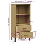 Bookcase with 2 drawers OSLO solid brown wood 60x35x128.5 cm by vidaXL, Bookcases and shelves - Ref: Foro24-351009, Price: 10...