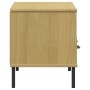 TV-Schrank mit Metallbeinen OSLO aus massivem Kiefernholz braun von vidaXL, TV-Möbel - Ref: Foro24-351024, Preis: 68,78 €, Ra...