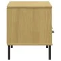 TV-Schrank mit Metallbeinen OSLO aus massivem Kiefernholz braun von vidaXL, TV-Möbel - Ref: Foro24-351024, Preis: 68,16 €, Ra...