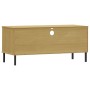 TV-Schrank mit Metallbeinen OSLO aus massivem Kiefernholz braun von vidaXL, TV-Möbel - Ref: Foro24-351024, Preis: 68,78 €, Ra...