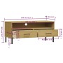 TV-Schrank mit Metallbeinen OSLO aus massivem Kiefernholz braun von vidaXL, TV-Möbel - Ref: Foro24-351024, Preis: 68,78 €, Ra...