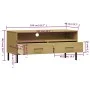 TV-Schrank mit Metallbeinen OSLO aus massivem Kiefernholz braun von vidaXL, TV-Möbel - Ref: Foro24-351024, Preis: 68,16 €, Ra...