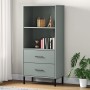 OSLO bookcase with 2 drawers solid gray wood 60x35x128.5 cm by vidaXL, Bookcases and shelves - Ref: Foro24-351010, Price: 143...