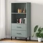 OSLO bookcase with 2 drawers solid gray wood 60x35x128.5 cm by vidaXL, Bookcases and shelves - Ref: Foro24-351010, Price: 141...