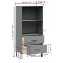 OSLO bookcase with 2 drawers solid gray wood 60x35x128.5 cm by vidaXL, Bookcases and shelves - Ref: Foro24-351010, Price: 141...
