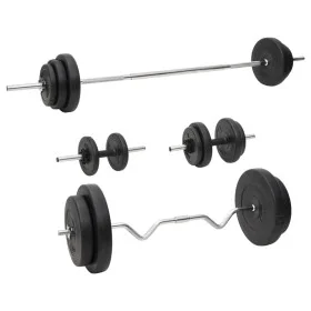 Set of bars and dumbbells with plates 90 kg by vidaXL, free weight - Ref: Foro24-3145030, Price: 246,92 €, Discount: %