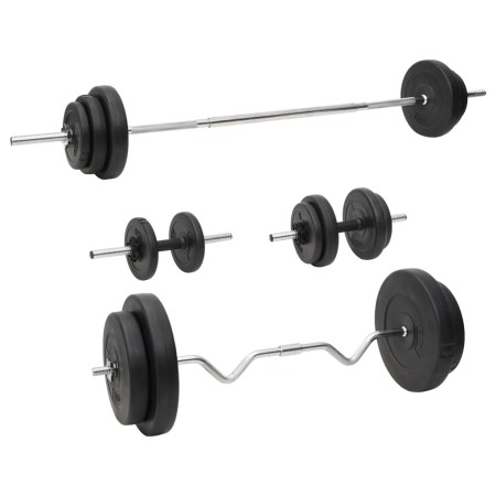 Set of bars and dumbbells with plates 90 kg by vidaXL, free weight - Ref: Foro24-3145030, Price: 294,95 €, Discount: %