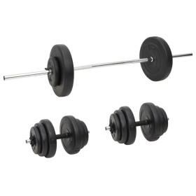 Juego de barras y mancuernas con discos 60 kg de vidaXL, Peso libre - Ref: Foro24-3145024, Precio: 168,99 €, Descuento: %