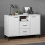 Sideboard mit Metallbeinen OSLO Massivholz weiß 113x40x77 cm von vidaXL, Sideboards - Ref: Foro24-351020, Preis: 110,65 €, Ra...