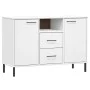 Sideboard mit Metallbeinen OSLO Massivholz weiß 113x40x77 cm von vidaXL, Sideboards - Ref: Foro24-351020, Preis: 110,65 €, Ra...