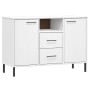 Sideboard mit Metallbeinen OSLO Massivholz weiß 113x40x77 cm von vidaXL, Sideboards - Ref: Foro24-351020, Preis: 111,66 €, Ra...