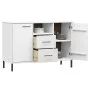 Sideboard mit Metallbeinen OSLO Massivholz weiß 113x40x77 cm von vidaXL, Sideboards - Ref: Foro24-351020, Preis: 110,65 €, Ra...