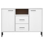 Sideboard mit Metallbeinen OSLO Massivholz weiß 113x40x77 cm von vidaXL, Sideboards - Ref: Foro24-351020, Preis: 111,66 €, Ra...