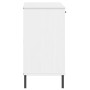 Sideboard with metal legs OSLO solid wood white 113x40x77 cm by vidaXL, Sideboards - Ref: Foro24-351020, Price: 111,66 €, Dis...