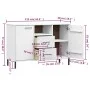 Aparador con patas metal OSLO madera maciza blanco 113x40x77 cm de vidaXL, Aparadores - Ref: Foro24-351020, Precio: 110,64 €,...
