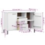 Sideboard with metal legs OSLO solid wood white 113x40x77 cm by vidaXL, Sideboards - Ref: Foro24-351020, Price: 111,66 €, Dis...