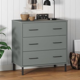 OSLO sideboard with 3 drawers solid gray wood 77x40x79.5 cm by vidaXL, Drawers - Ref: Foro24-350980, Price: 152,65 €, Discoun...