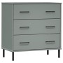 Aparador con 3 cajones OSLO madera maciza gris 77x40x79,5 cm | Foro24.es | Tu tienda online para hogar, jardín y más Foro24.es
