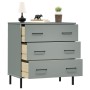 Aparador con 3 cajones OSLO madera maciza gris 77x40x79,5 cm | Foro24.es | Tu tienda online para hogar, jardín y más Foro24.es