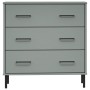 Aparador con 3 cajones OSLO madera maciza gris 77x40x79,5 cm | Foro24.es | Tu tienda online para hogar, jardín y más Foro24.es