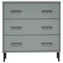 OSLO Sideboard mit 3 Schubladen aus massivem grauem Holz 77x40x79,5 cm von vidaXL, Schubladen - Ref: Foro24-350980, Preis: 15...