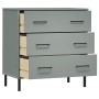 Aparador con 3 cajones OSLO madera maciza gris 77x40x79,5 cm | Foro24.es | Tu tienda online para hogar, jardín y más Foro24.es