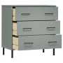 OSLO Sideboard mit 3 Schubladen aus massivem grauem Holz 77x40x79,5 cm von vidaXL, Schubladen - Ref: Foro24-350980, Preis: 15...
