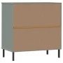 OSLO Sideboard mit 3 Schubladen aus massivem grauem Holz 77x40x79,5 cm von vidaXL, Schubladen - Ref: Foro24-350980, Preis: 15...
