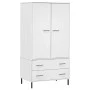 Armario patas de metal OSLO madera maciza blanco 90x55x172,5 cm de vidaXL, Armarios roperos - Ref: Foro24-350990, Precio: 312...