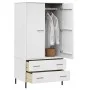Armario patas de metal OSLO madera maciza blanco 90x55x172,5 cm de vidaXL, Armarios roperos - Ref: Foro24-350990, Precio: 312...